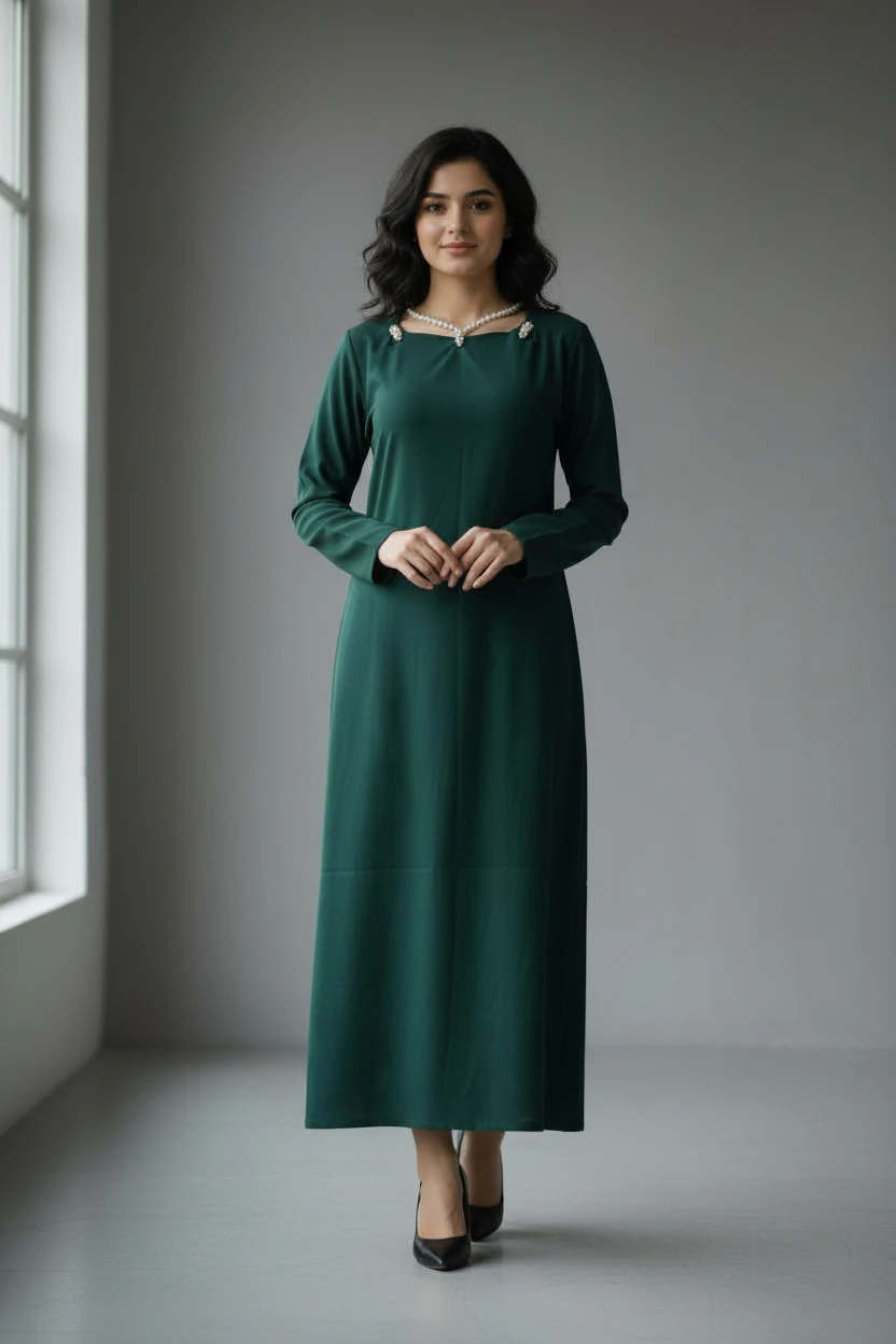 Bottle Green Elegant Dress